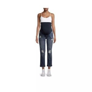 NWT Maternity Time and Tru Women's Boyfriend Jeans - Dark Blue size M (8-10)